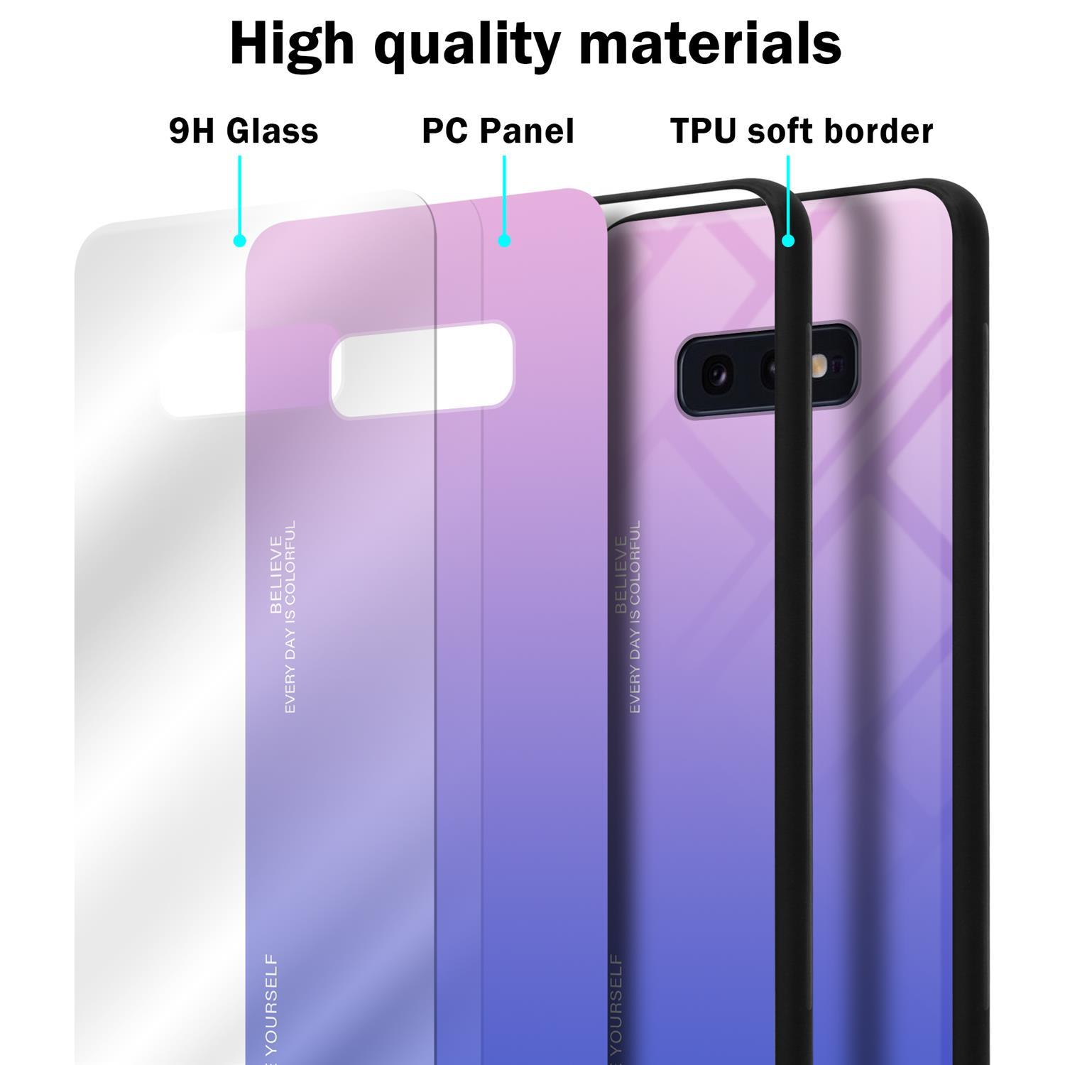 Samsung, Glas, Backcover, 2 Hülle Silikon Farben - S10e, aus BLAU Galaxy CADORABO TPU PINK
