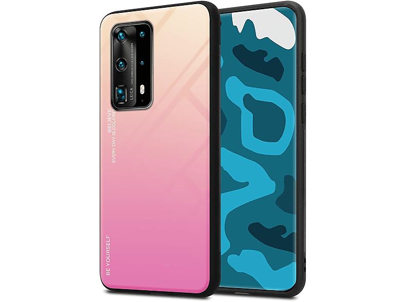 Funda - CADORABO Funda magnética invisible, Compatible con Huawei P40 PRO / P40 PRO+, ROJO
