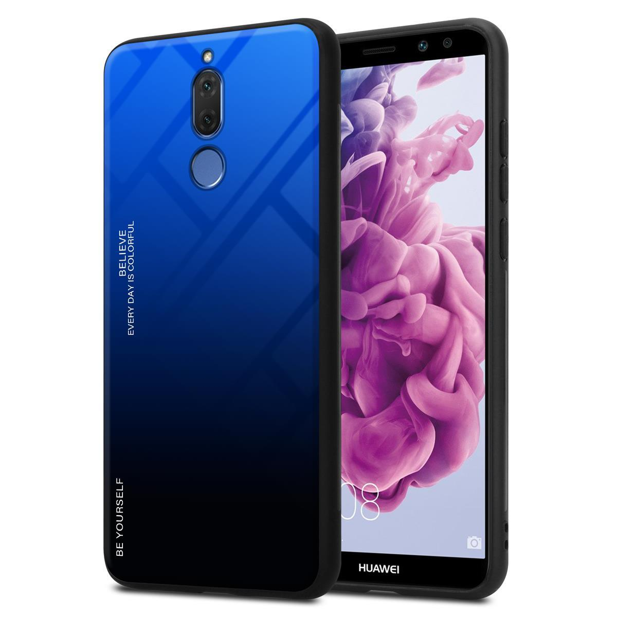 CADORABO Hülle aus TPU LITE, 10 Glas, MATE Farben SCHWARZ Backcover, Huawei, - 2 Silikon BLAU