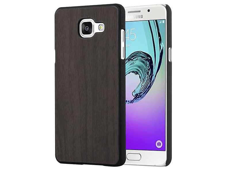 Schutzhülle, Samsung, 2016, SCHWARZ Wooden A5 Galaxy Backcover, WOODEN CADORABO TPU