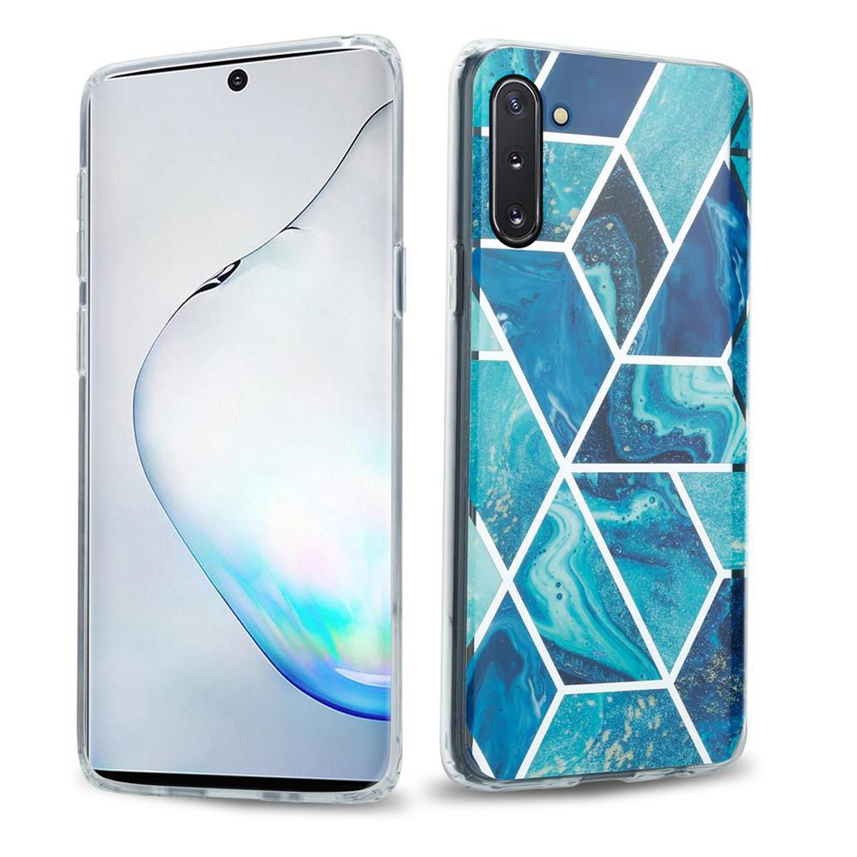 CADORABO Hülle IMD TPU Bunter Samsung, Backcover, Galaxy Blaue Marmor Marmor, No. 10, NOTE 13 Welle