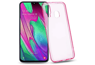 carcasa de móvil  - Funda flexible para móvil - Carcasa de TPU Silicona ultrafina CADORABO, Samsung, Galaxy A40, rosa transparente