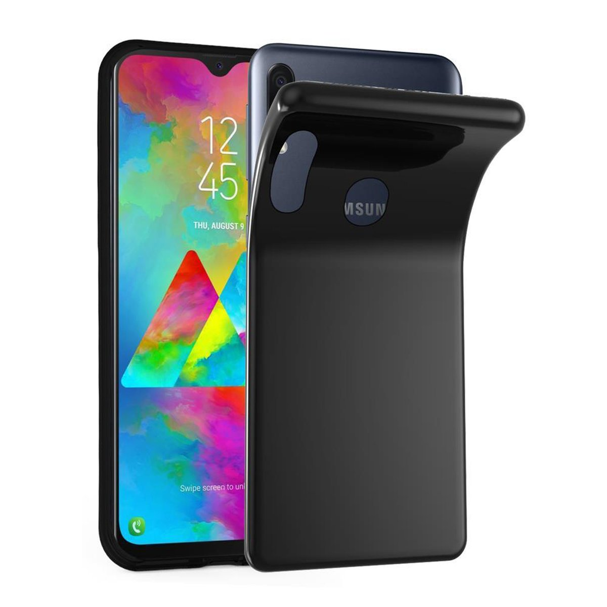 CADORABO TPU Ultra Galaxy Backcover, Schutzhülle, Samsung, SCHWARZ Slim AIR M20