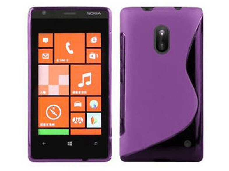 CADORABO TPU S-Line Handyhülle, Backcover, Nokia, Lumia 620, FLIEDER VIOLETT