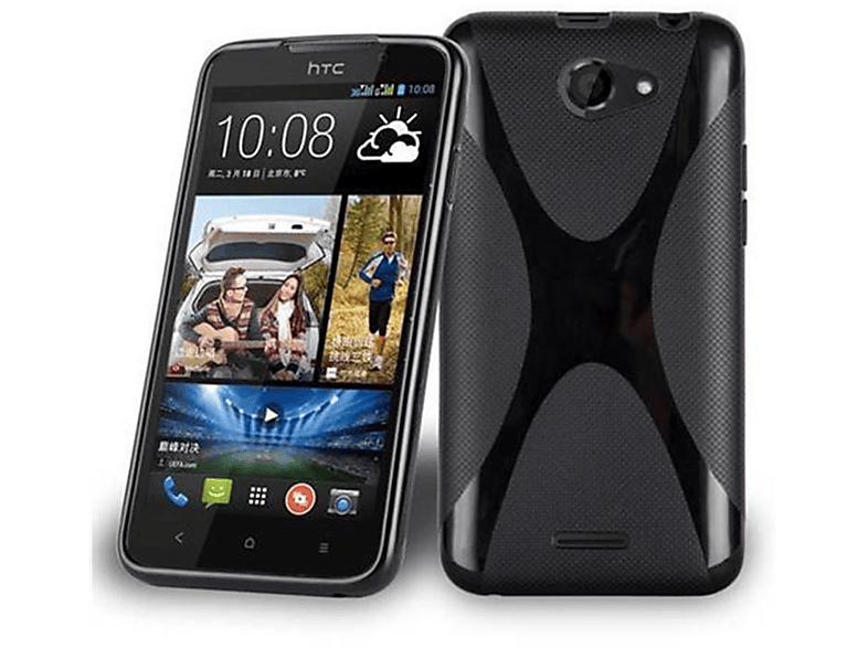 CADORABO TPU X-Line HTC, Schutzhülle, / OXID 316 SCHWARZ Backcover, Desire 516