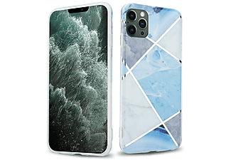 carcasa de móvil  - Funda flexible para móvil - Carcasa de TPU Silicona ultrafina CADORABO, Apple, iPhone 12 Pro Max (6,7"), mármol gris blanco azul no.2