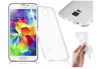 carcasa de móvil  - Funda flexible para móvil - Carcasa de TPU Silicona ultrafina CADORABO, Samsung, Galaxy S5 / S5 NEO, blanco transparente