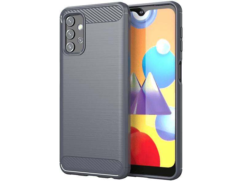 CADORABO TPU Ultra Backcover, GRAU Galaxy Slim Hülle, 5G, Carbon BRUSHED A32 Samsung