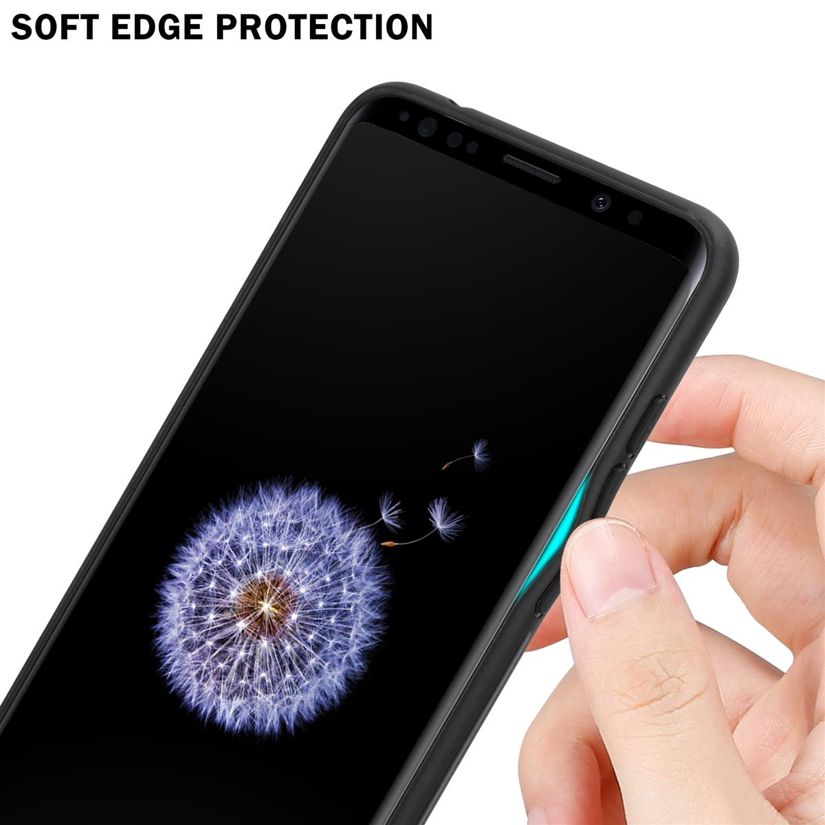 Farben TPU S9, 2 Galaxy Samsung, CADORABO Hülle Silikon aus Backcover, - Glas, ROT LILA