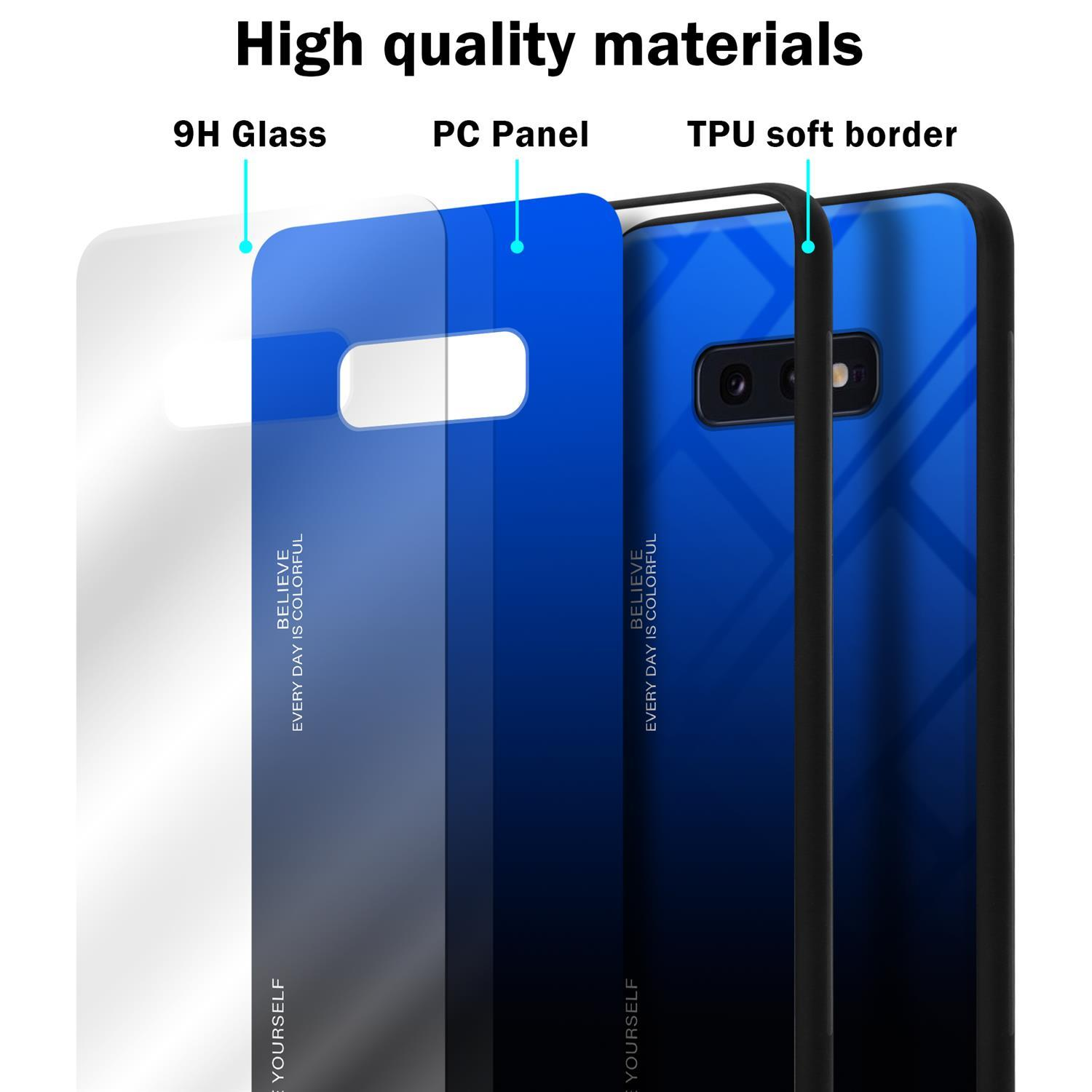 CADORABO Hülle aus BLAU Samsung, Silikon - Glas, 2 Galaxy Backcover, Farben TPU S10e, SCHWARZ