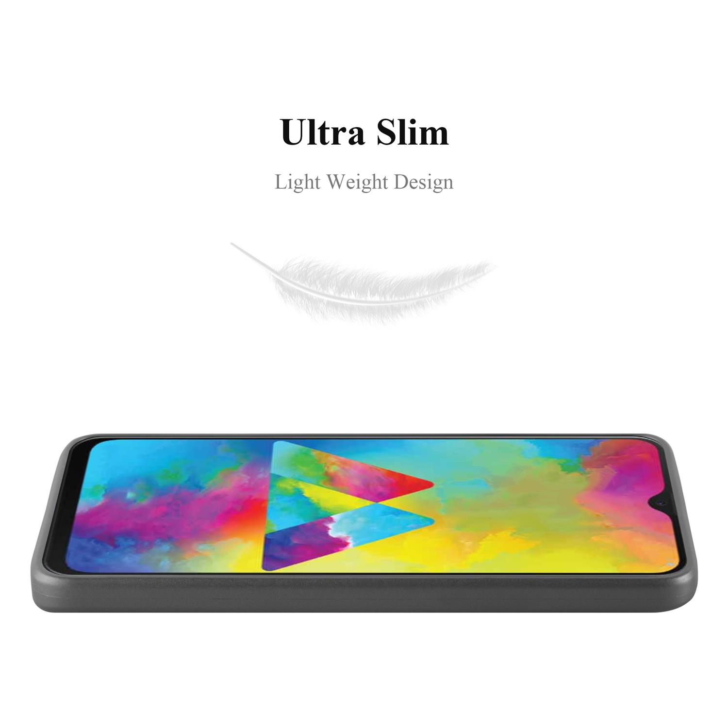Teléfono con una funda. La funda es ultra delgada y liviana.