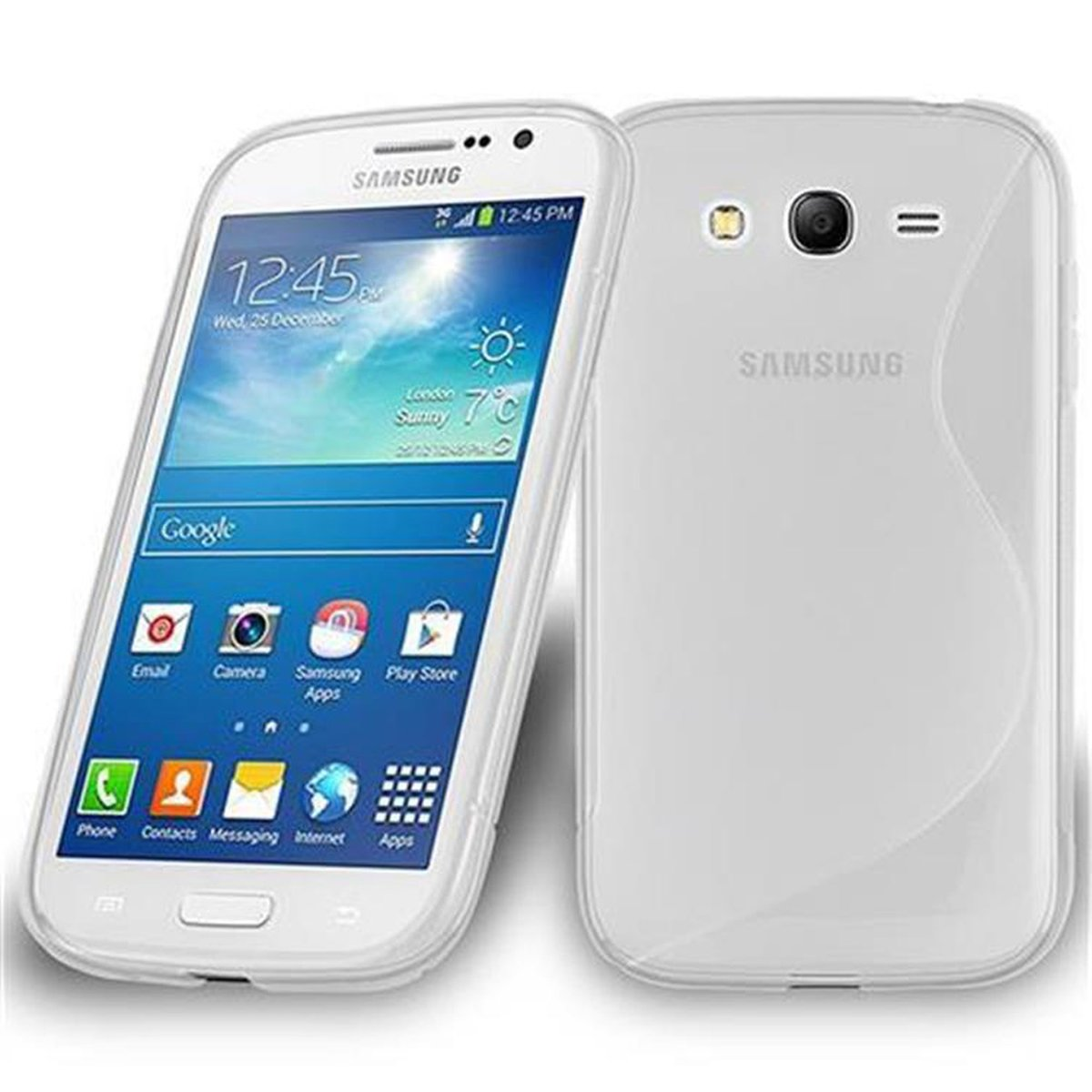 Backcover, Samsung, TPU CADORABO TRANSPARENT Handyhülle, HALB S-Line Galaxy GRAND 3,