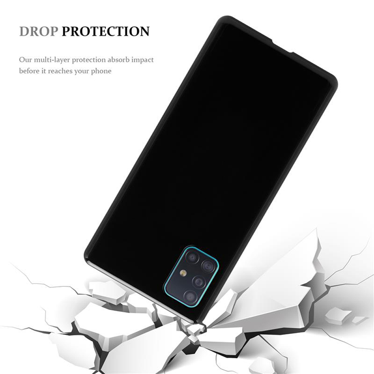 CADORABO TPU Ultra Slim AIR Schutzhülle, 5G, Galaxy Backcover, SCHWARZ Samsung, A51