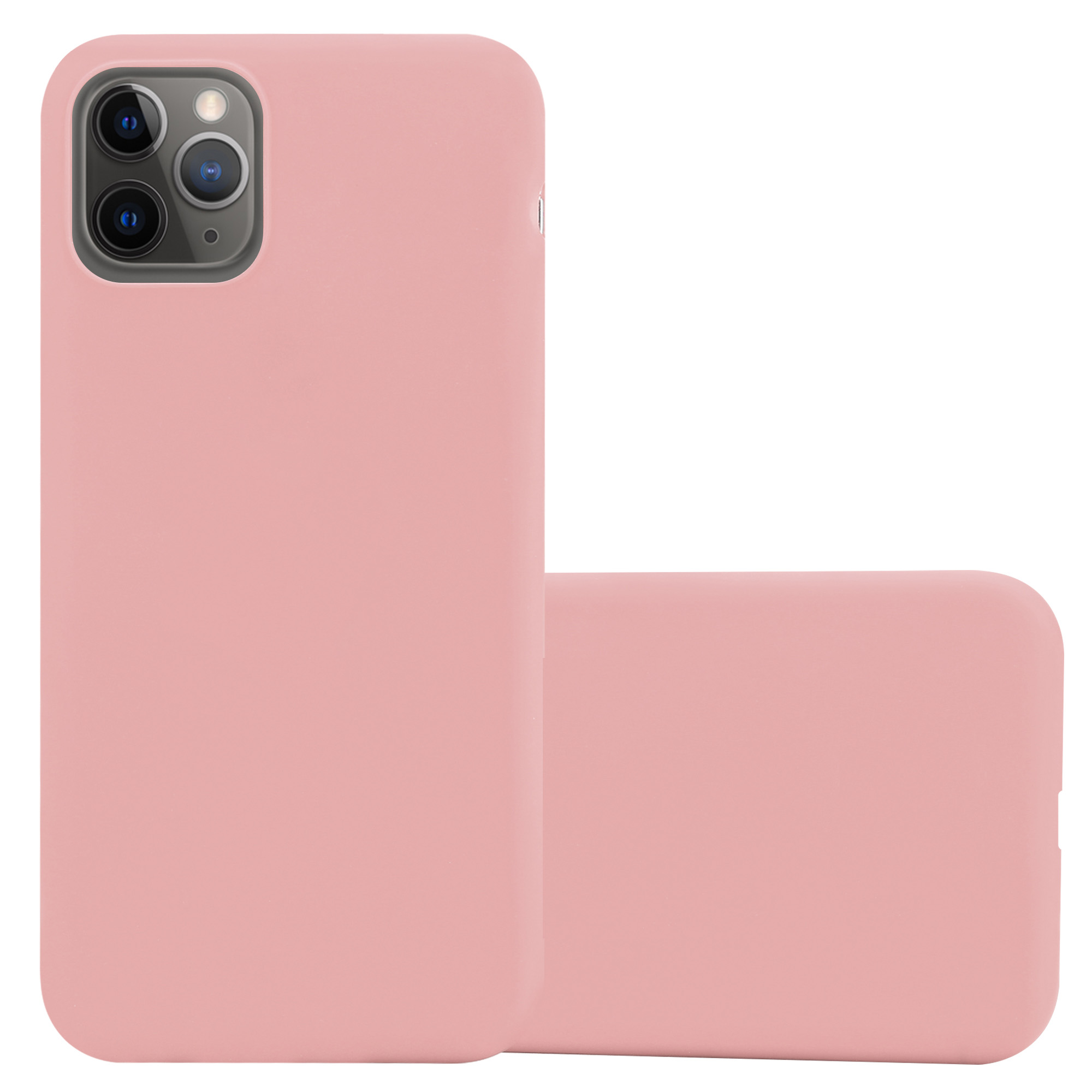 Rosa Handyhülle mit Telefon. Eine andere Hülle befindet sich rechts.