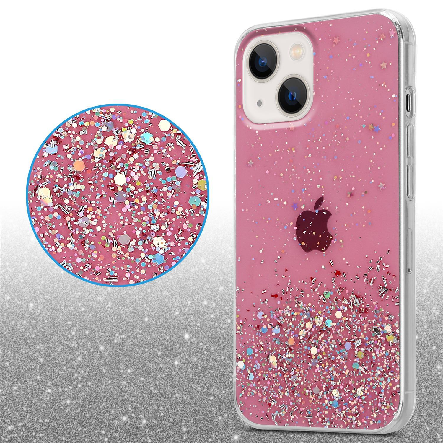 MINI, CADORABO Apple, 13 iPhone mit funkelnden mit Rosa Backcover, Schutzhülle Glitter, Glitter