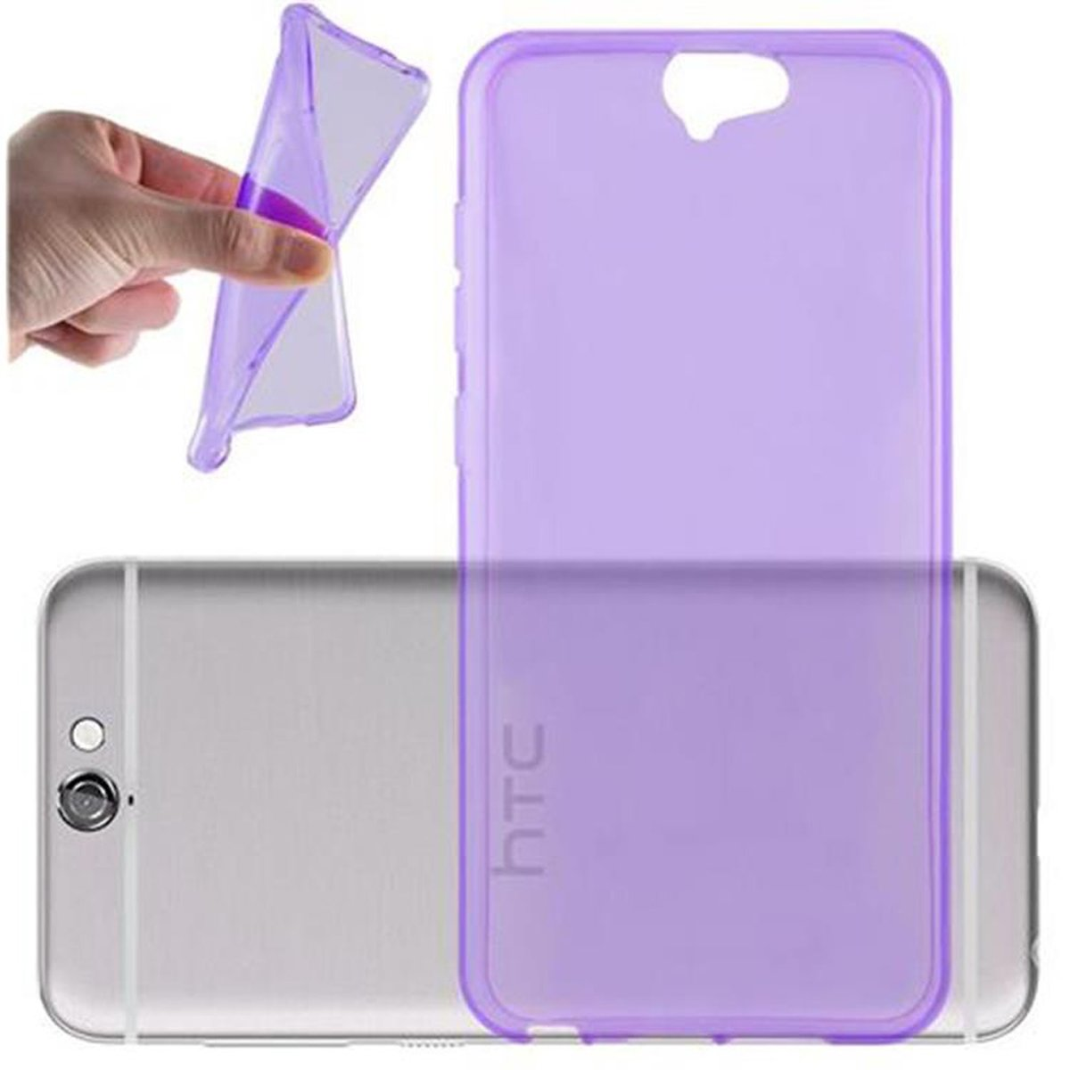 CADORABO TPU A9, AIR LILA Backcover, Slim HTC, ONE TRANSPARENT Schutzhülle, Ultra