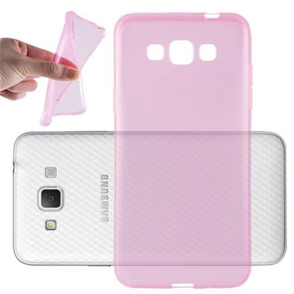 CADORABO TPU Ultra Slim PINK Samsung, TRANSPARENT GRAND Galaxy Backcover, AIR 3, Schutzhülle