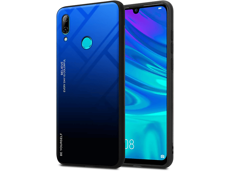 2 Hülle - P CADORABO Farben / SMART Silikon 2019, Huawei TPU Glas, Backcover, LITE Honor, SCHWARZ aus BLAU 10