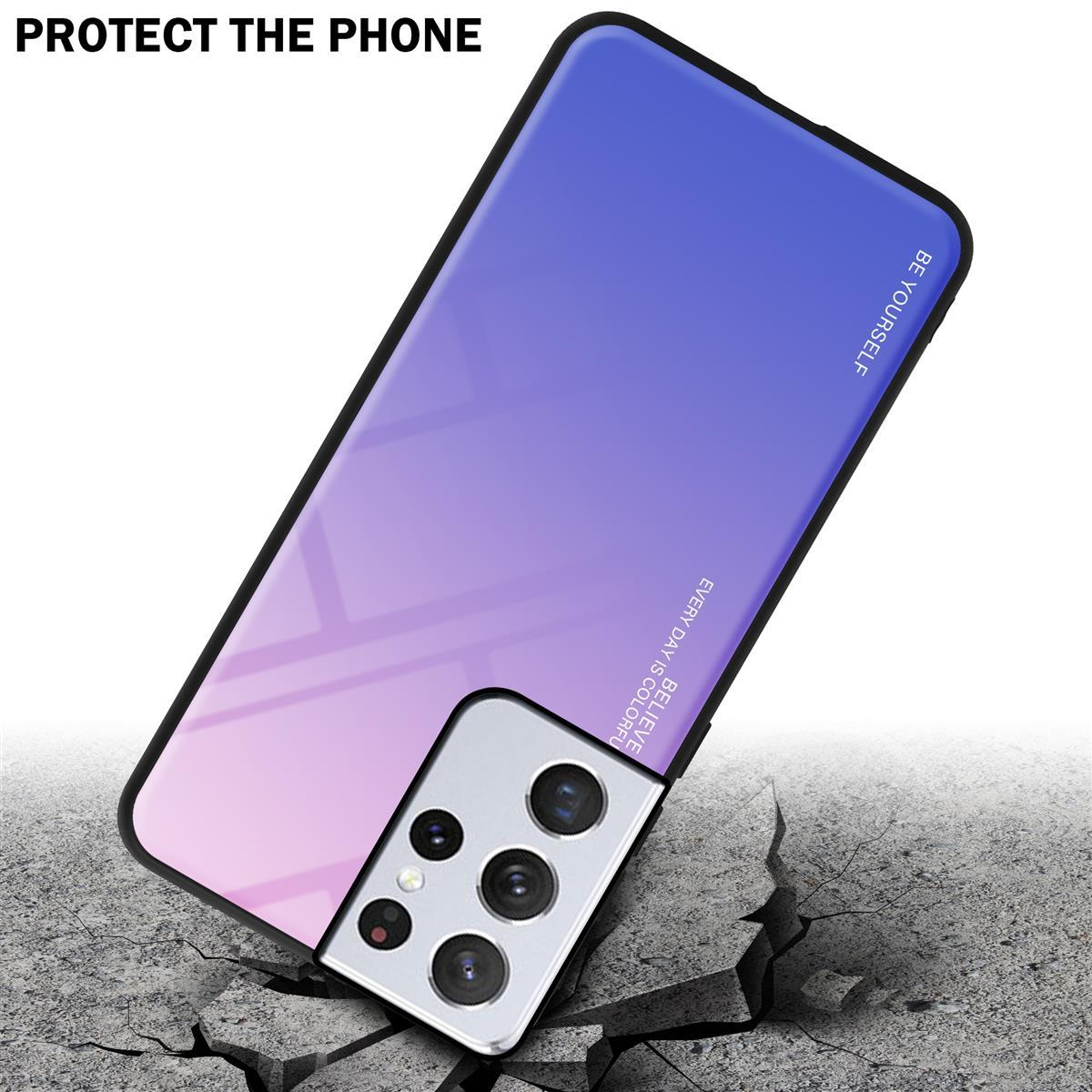 Telefono con custodia sfumata a terra. La custodia è a terra con delle crepe.