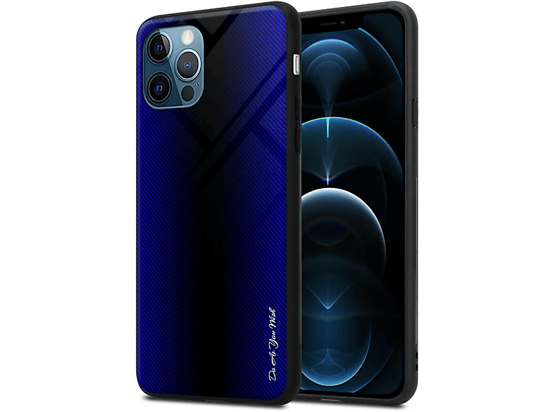 CADORABO TPU Gestreiftes Glas Apple, COBALT Backcover, iPhone PRO, Hülle, 13 LILA