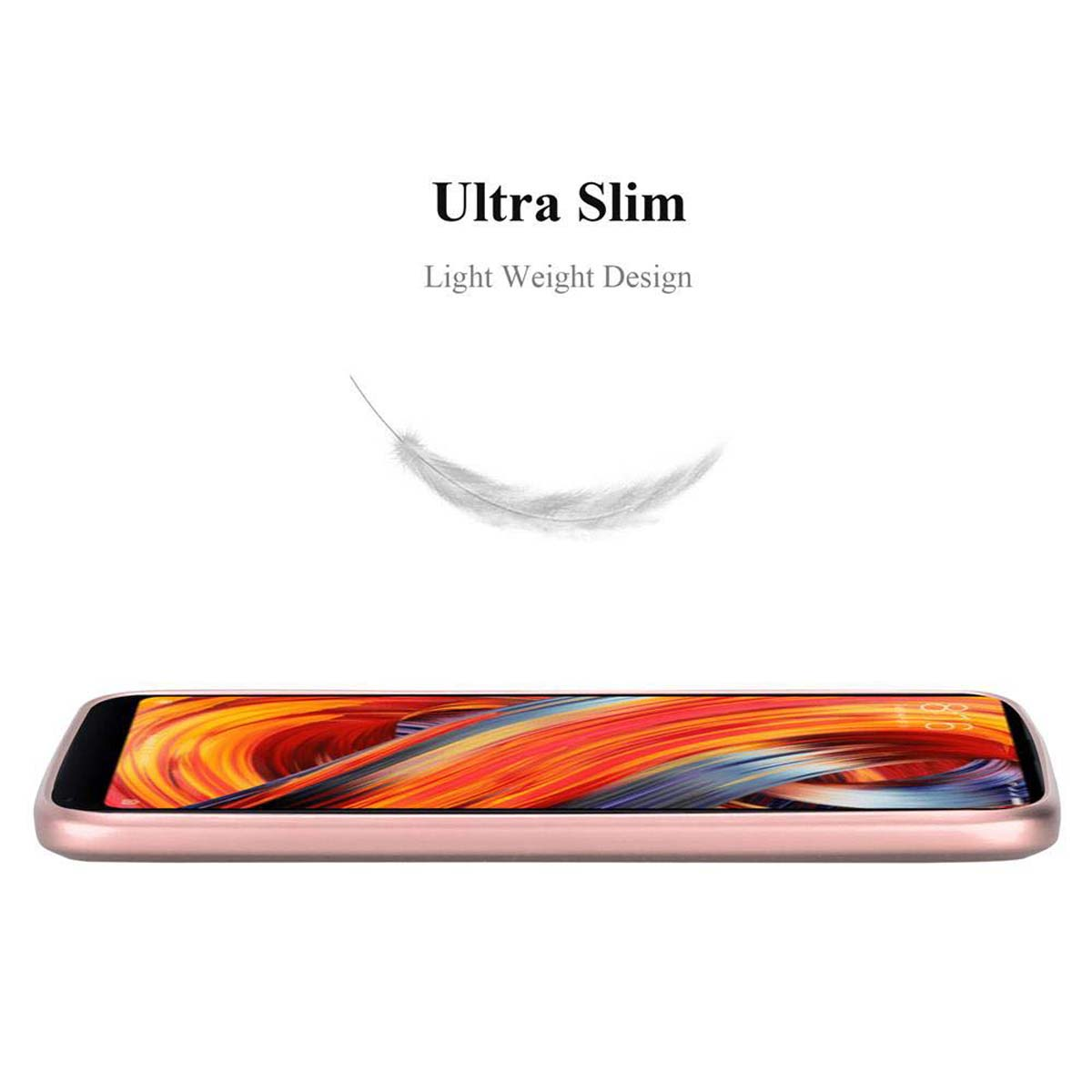 Rosa Telefon, Ultra Slim, mit einer Feder. Leichte Design.