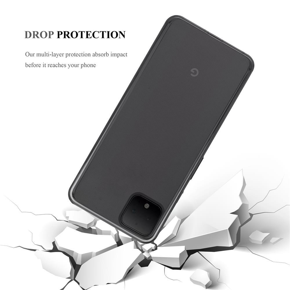 Schutzhülle, VOLL Ultra Slim Backcover, CADORABO PIXEL TPU Google, 4, AIR TRANSPARENT