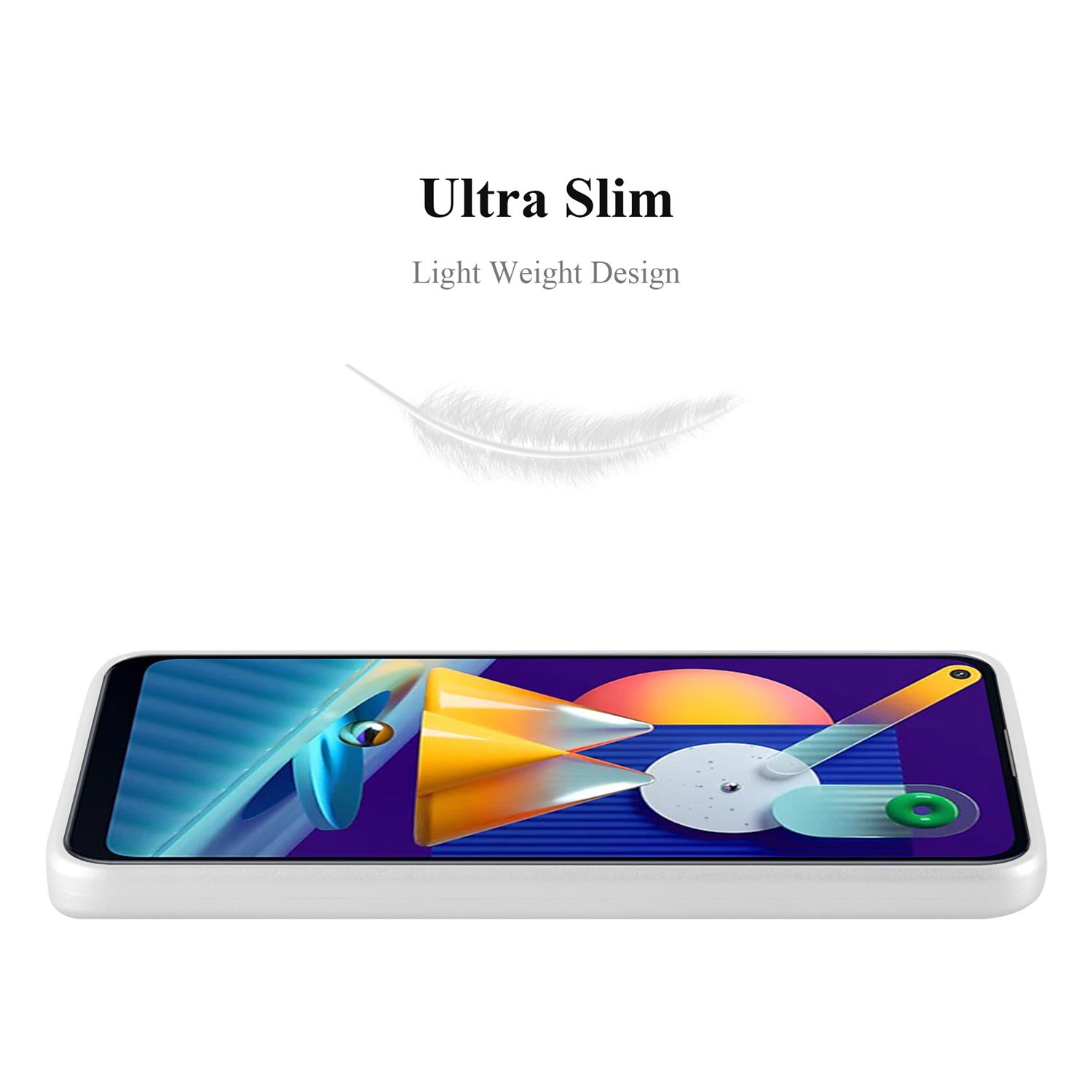 Custodia per telefono su un telefono, con design ultrasottile e leggero.