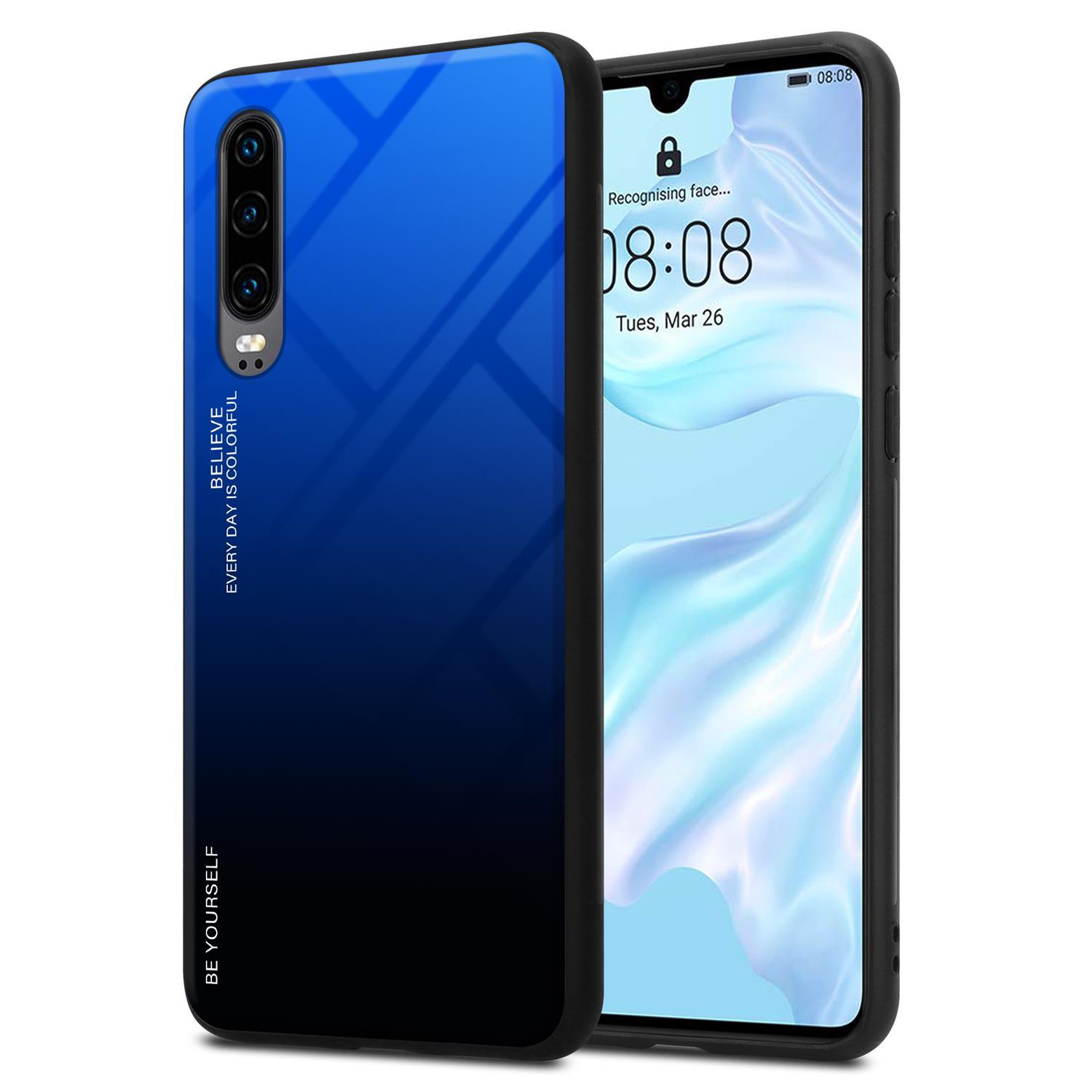 Ein blau-schwarzes Handycase mit einem Telefon. Text: Glaube, jeder Tag ist bunt. Sei du selbst.