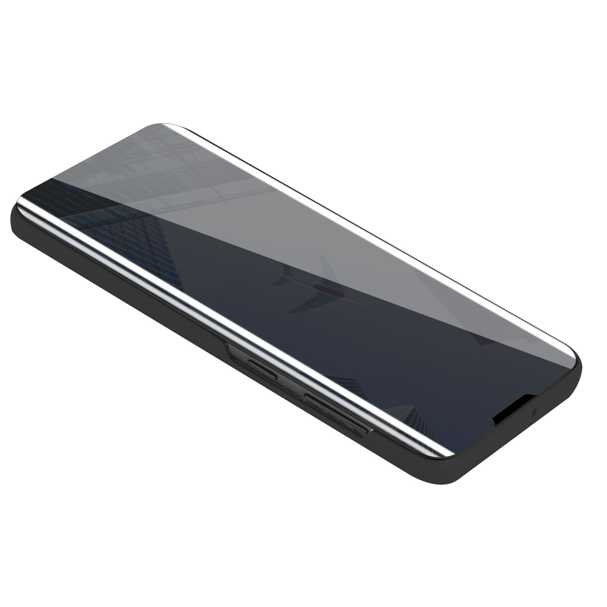 8 CADORABO OnePlus, TURMALIN Bookcover, SCHWARZ Smart Handyhülle Spiegel View PRO, Book,