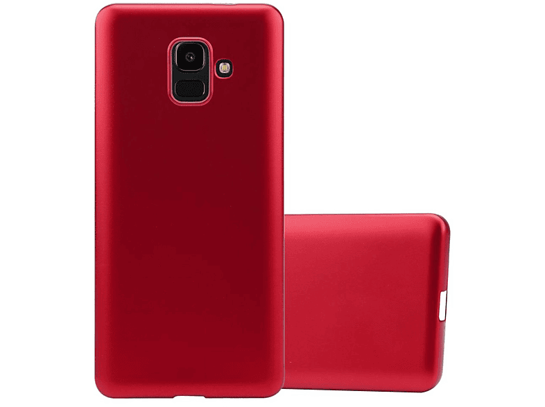 CADORABO TPU Matt Metallic Hülle, METALLIC ROT Galaxy J6 Backcover, Samsung, 2018