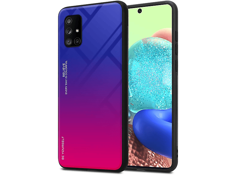 ROT - aus Silikon CADORABO Samsung, 2 Hülle 5G, Farben A71 TPU Backcover, Galaxy Glas, LILA