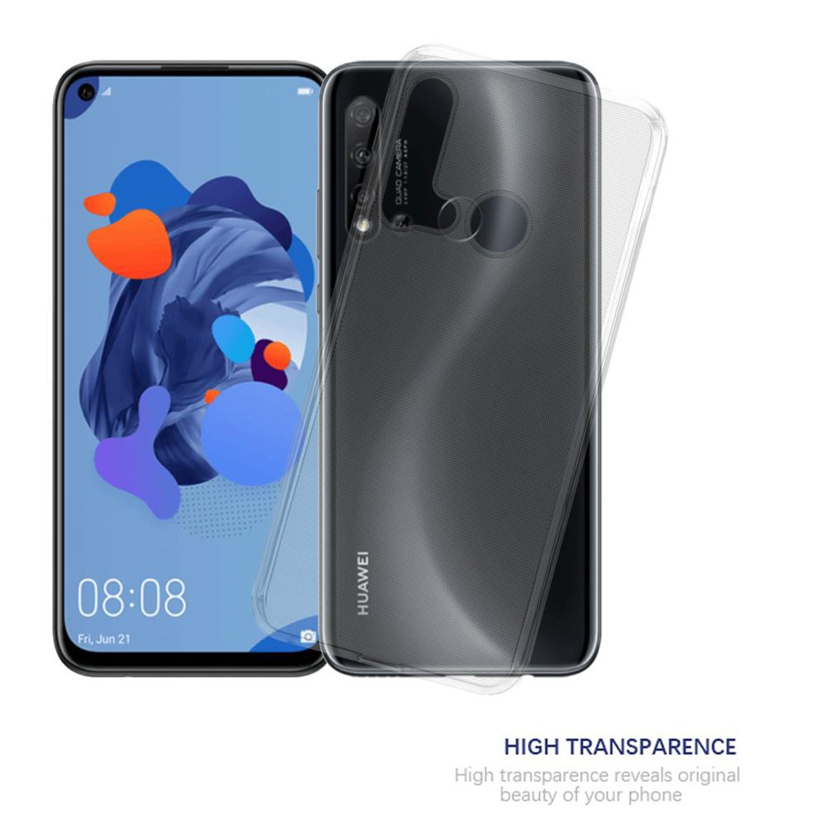 Huawei, VOLL CADORABO 5i AIR TRANSPARENT Ultra P20 2019, LITE NOVA / Backcover, Schutzhülle, TPU Slim
