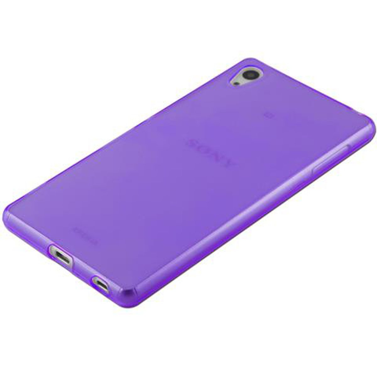 Custodia per telefono viola con la scritta SONY.