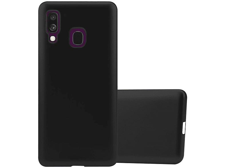 CADORABO TPU Matt Metallic Hülle, Backcover, Samsung, Galaxy A40, METALLIC SCHWARZ