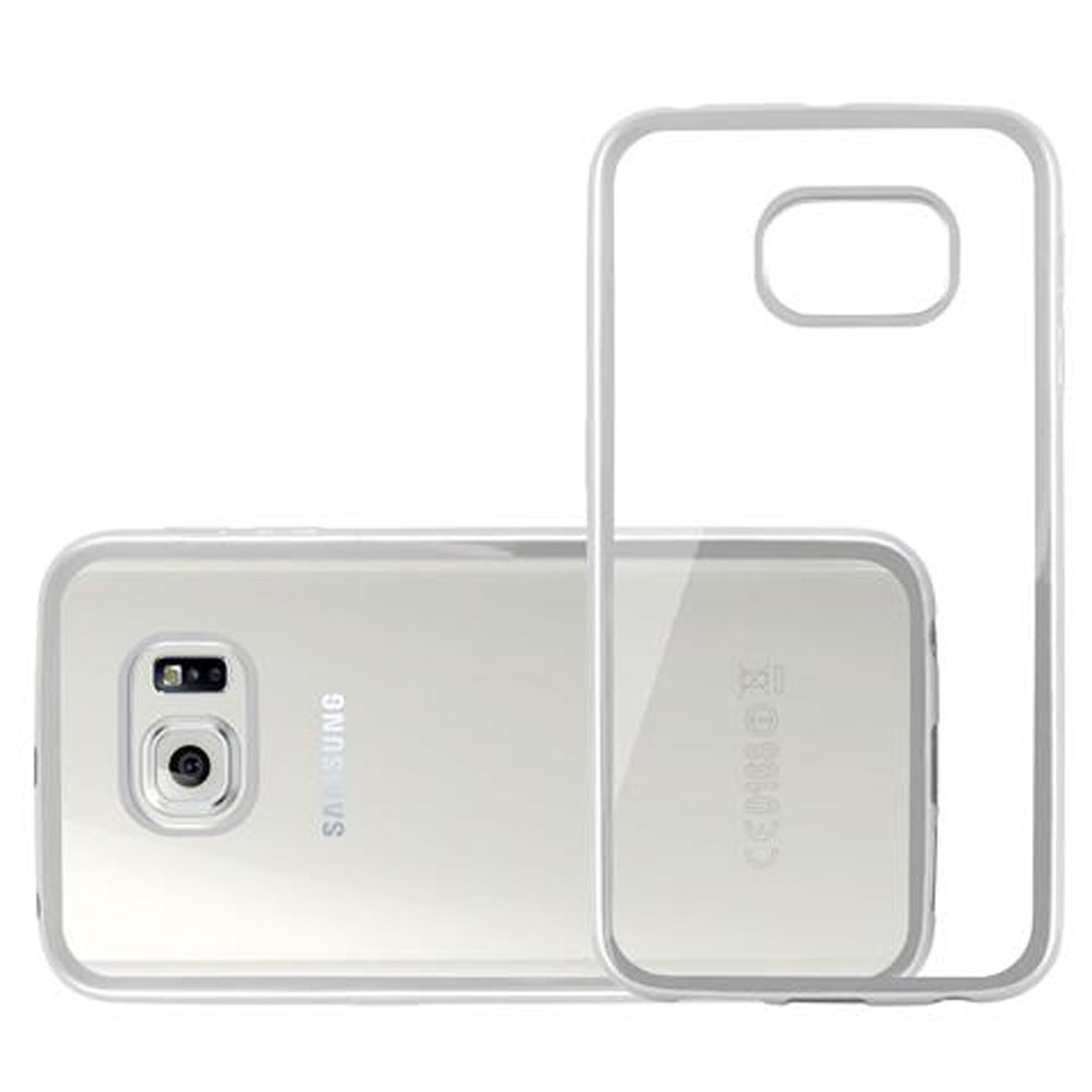 Slim CADORABO Samsung, Ultra Backcover, SILBER Chrome CHROM S6 Hülle Design, EDGE, Galaxy