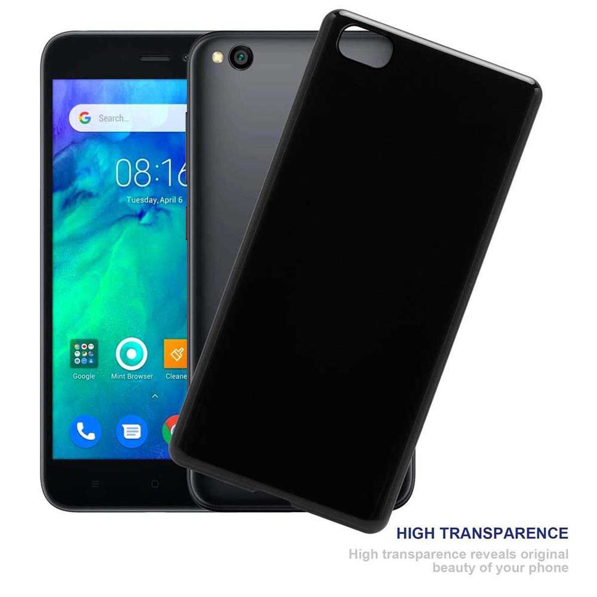 Tre telefoni. Uno nero, uno grigio. Una custodia nera sopra il telefono grigio.