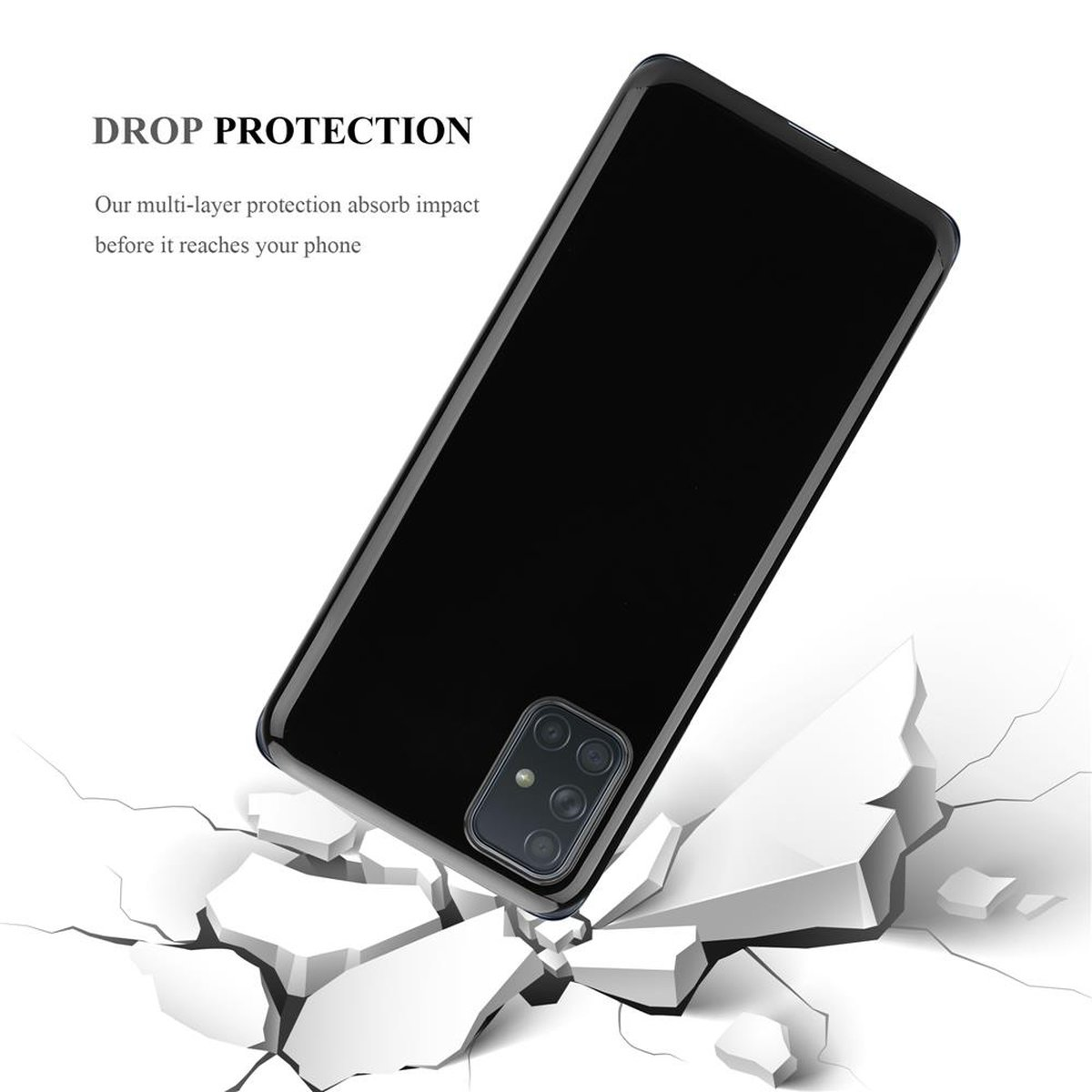 A71 Backcover, Galaxy SCHWARZ Schutzhülle, Ultra TPU Slim 4G, Samsung, AIR CADORABO