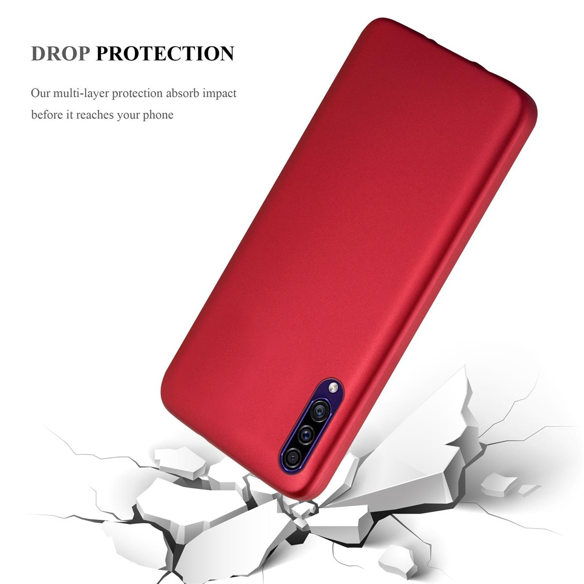 Samsung, Backcover, METALLIC A50 TPU Galaxy A50s Matt / Hülle, CADORABO Metallic / ROT 4G A30s,