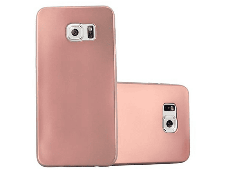 CADORABO TPU Matt Metallic Hülle, Backcover, Samsung, Galaxy S6 EDGE, METALLIC ROSÉ GOLD