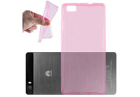 carcasa de móvil  - Funda flexible para móvil - Carcasa de TPU Silicona ultrafina CADORABO, Huawei, P8 LITE 2015, transparente rosa