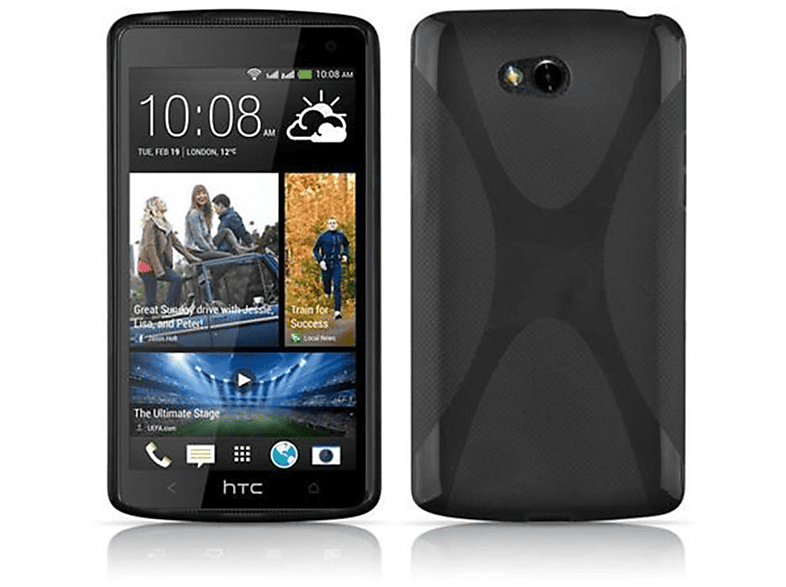 SCHWARZ HTC, CADORABO Schutzhülle, Backcover, TPU 600, Desire OXID X-Line