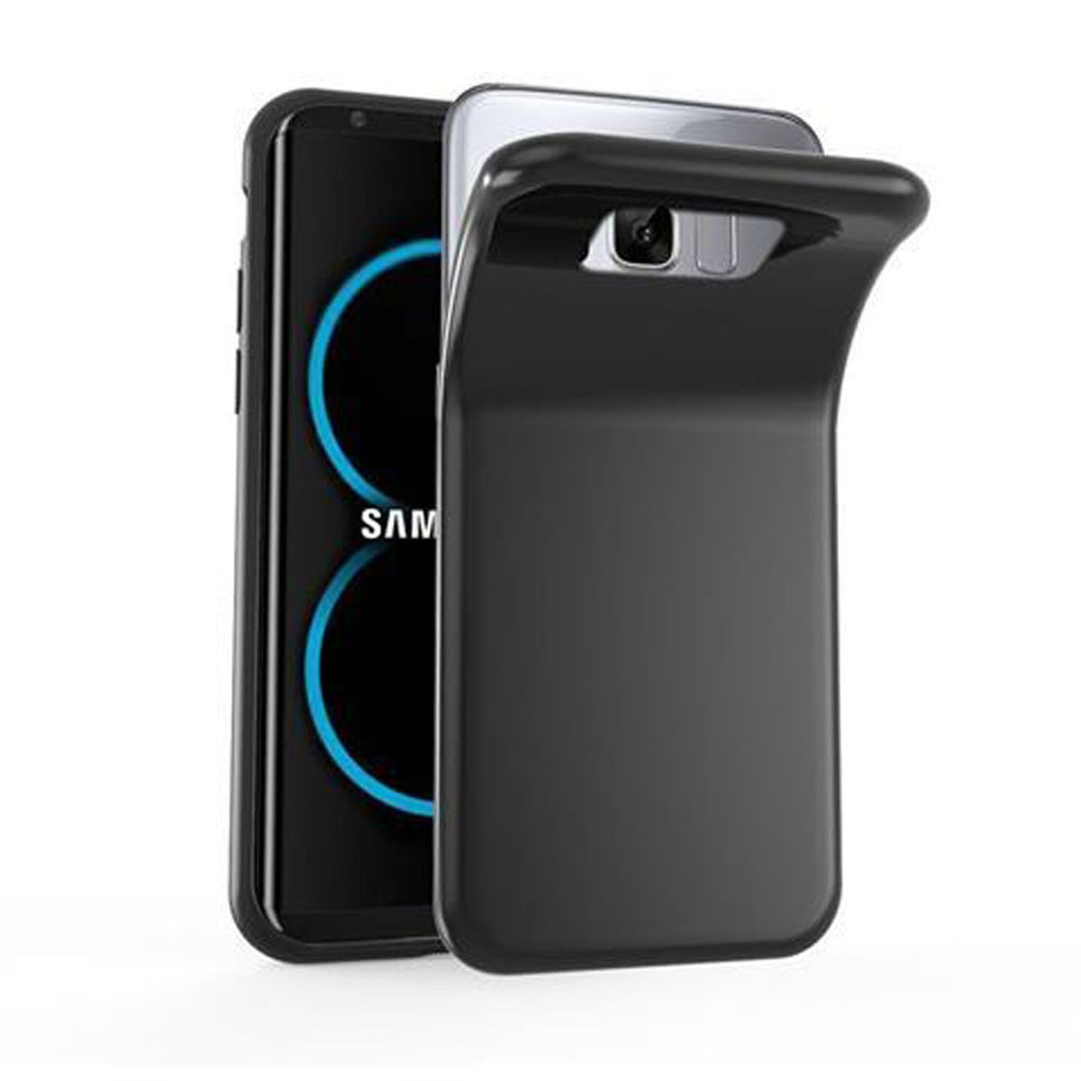 SCHWARZ S8, Samsung, CADORABO Ultra Schutzhülle, Slim AIR TPU Galaxy Backcover,