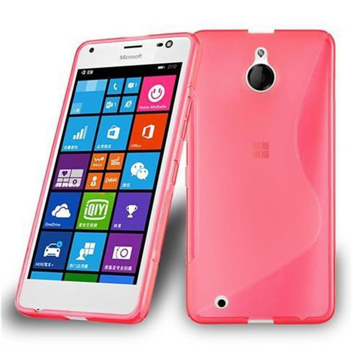 CADORABO TPU S-Line Handyhülle, Nokia, Lumia 850, ROT INFERNO Backcover