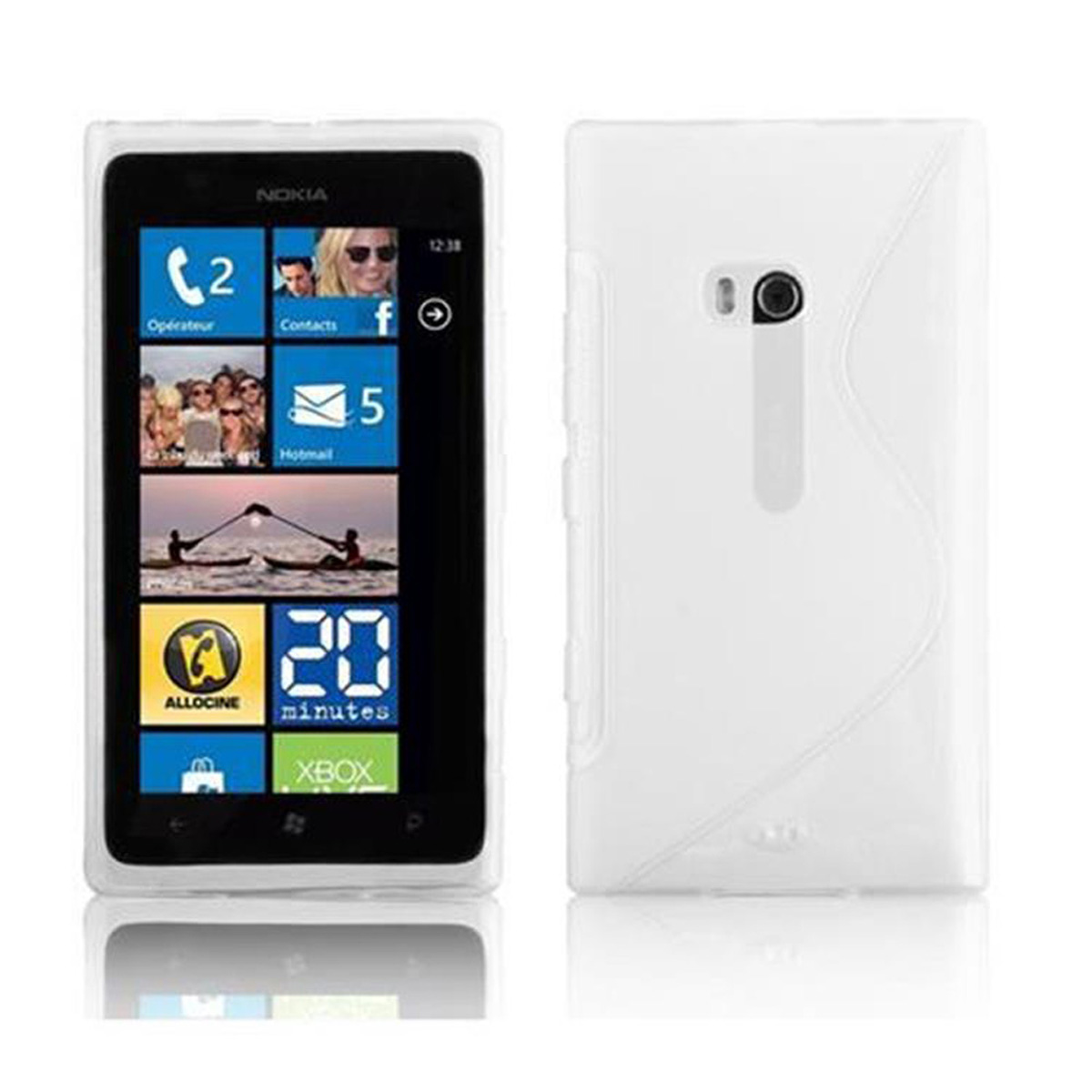 900, Handyhülle, S-Line Backcover, TRANSPARENT Nokia, CADORABO TPU HALB Lumia