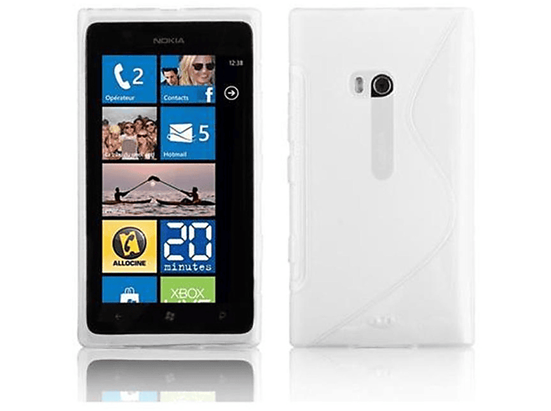 CADORABO TPU S-Line Handyhülle, Backcover, Nokia, Lumia 900, HALB TRANSPARENT