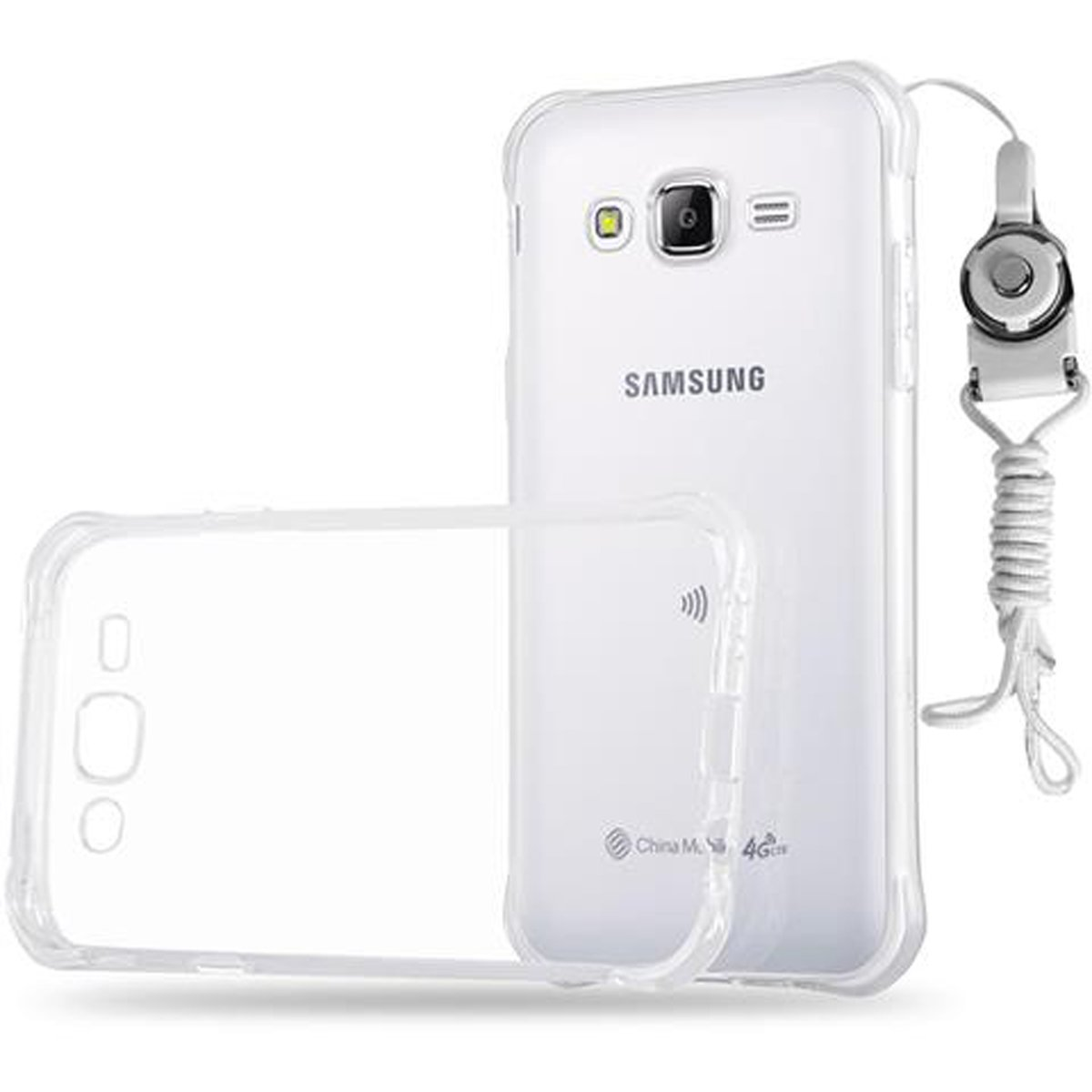 Hülle Samsung, J5 Galaxy CADORABO Schlaufe, Backcover, mit KOMPLETT-TRANSPARENT 2015,
