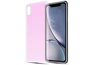 carcasa de móvil  - Funda flexible para móvil - Carcasa de TPU Silicona ultrafina CADORABO, Apple, iPhone XR, transparente rosa