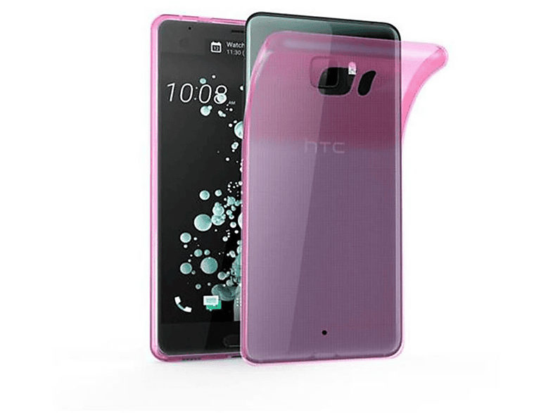 Schutzhülle, HTC, PINK CADORABO AIR Backcover, TRANSPARENT Slim TPU ULTRA, U Ultra