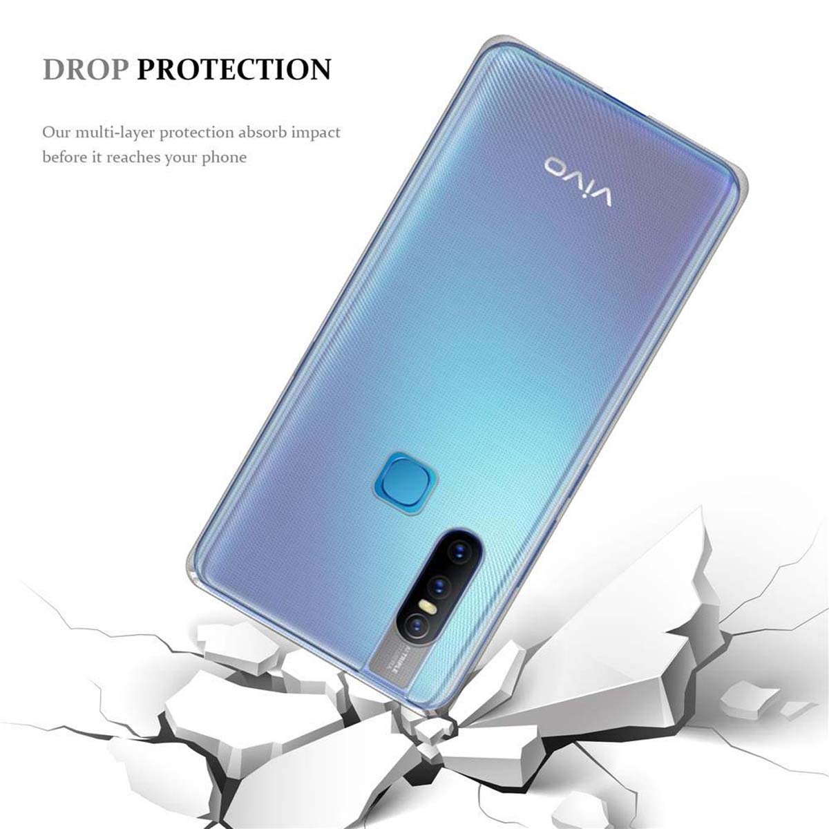 CADORABO TPU Slim Vivo, Ultra Schutzhülle, Backcover, VOLL AIR TRANSPARENT V15