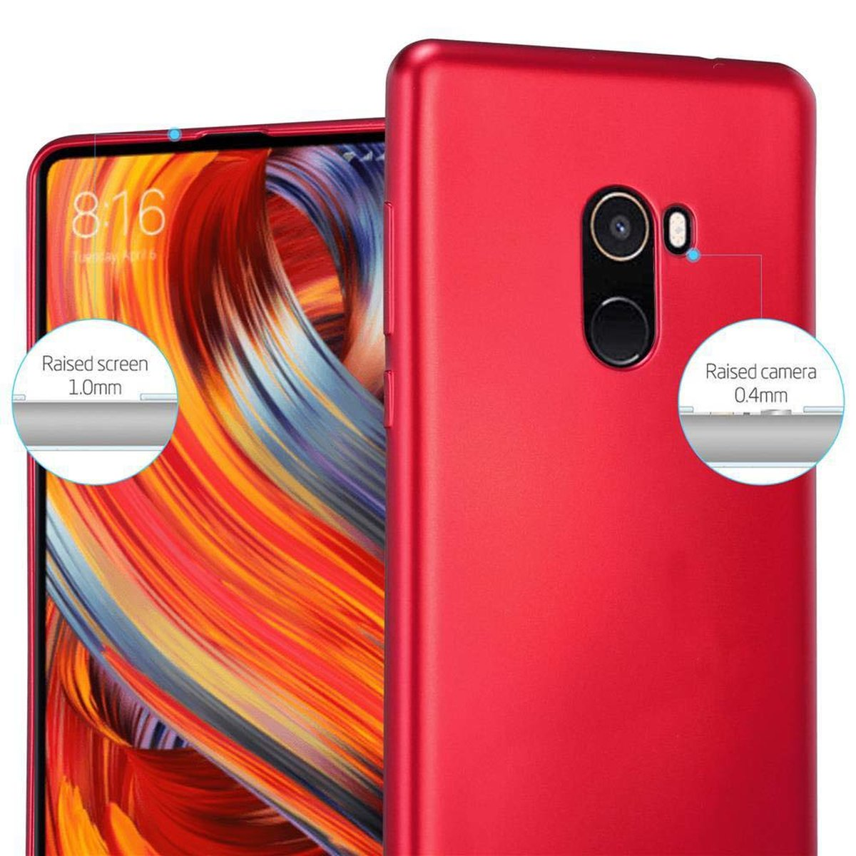 CADORABO TPU Matt Metallic Hülle, Mi MIX ROT Backcover, Xiaomi, METALLIC 2